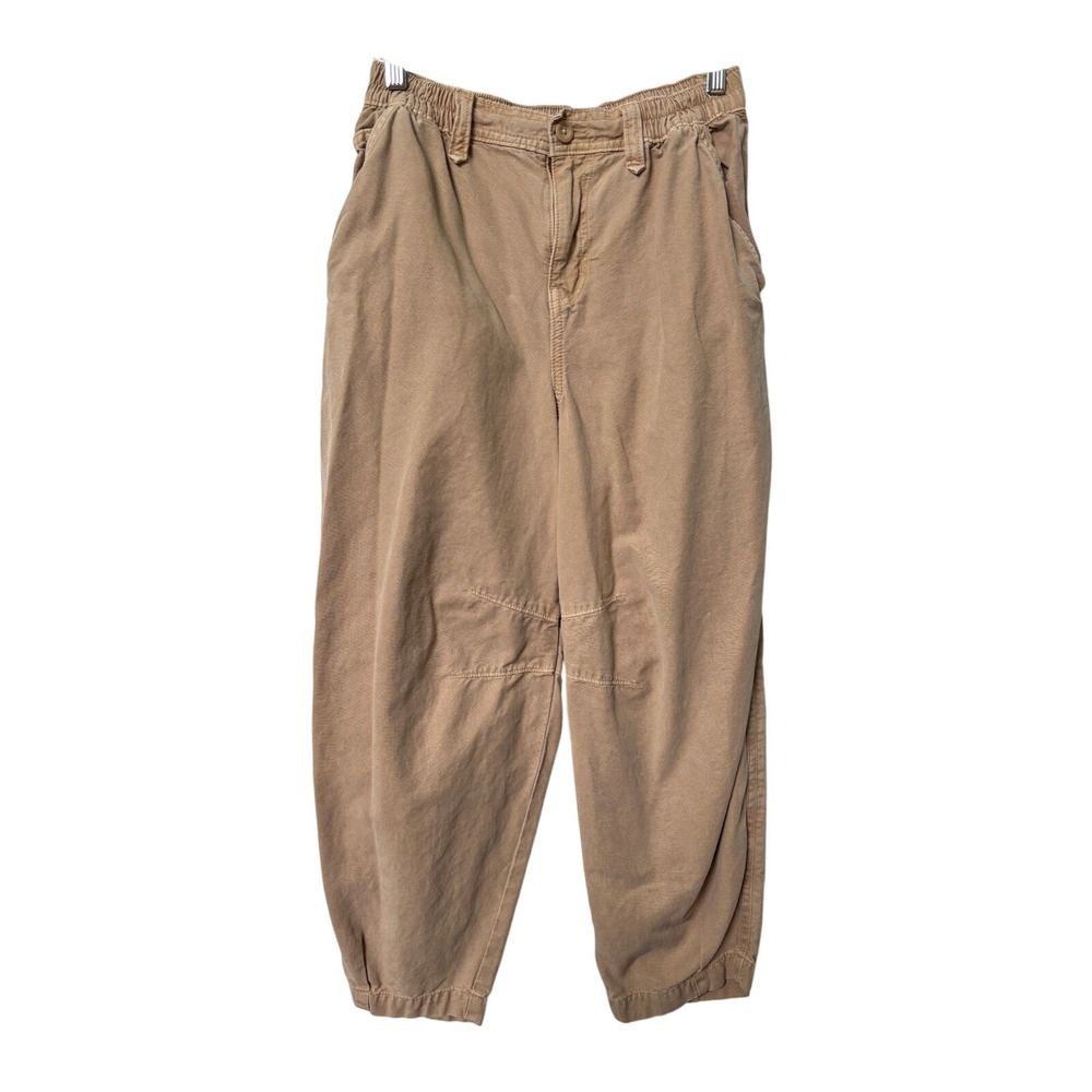 Aerie Women Tan High Waisted Utility Jogger Pants Cotton Lyocell Blend Small